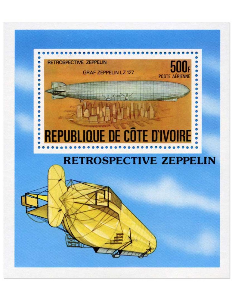 MONDE : Ensemble de 10 blocs neufs** (Zeppelin) différents