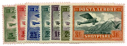 n°1/7* - Timbre Albanie Poste aérienne n°1/7* - Timbre Albanie Poste aérienne