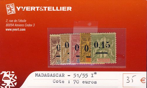 MADAGASCAR - n° 51/55 I* MADAGASCAR - n° 51/55 I*