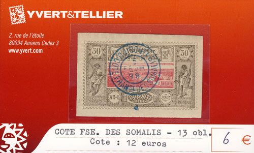COTE DES SOMALIS - n° 13 Obl. COTE DES SOMALIS - n° 13 Obl.