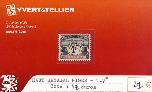 HAUT SENEGAL - NIGER - Taxe n° 7* HAUT SENEGAL - NIGER - Taxe n° 7*