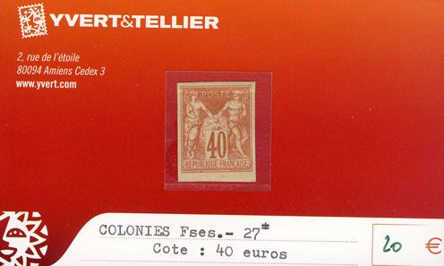 COLONIES FRANCAISES - n° 27* COLONIES FRANCAISES - n° 27*