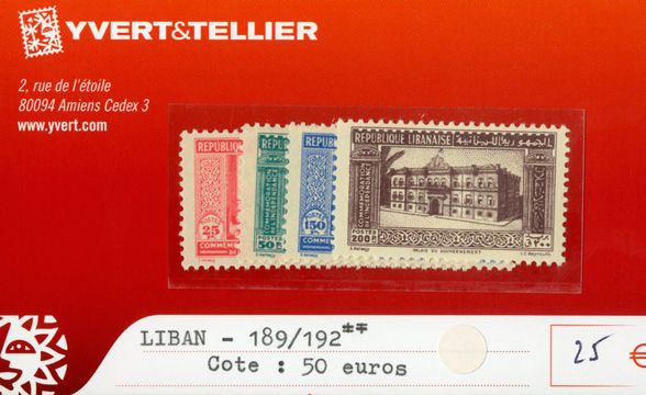 LIBAN - n°189/192** LIBAN - n°189/192**
