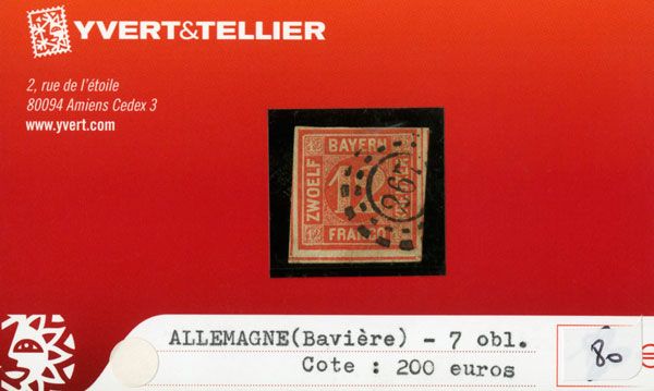 ALLEMAGNE BAVIERE - n°7 obl. ALLEMAGNE BAVIERE - n°7 obl.