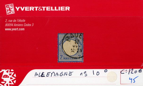 ALLEMAGNE EMPIRE - n°10 obl. ALLEMAGNE EMPIRE - n°10 obl.