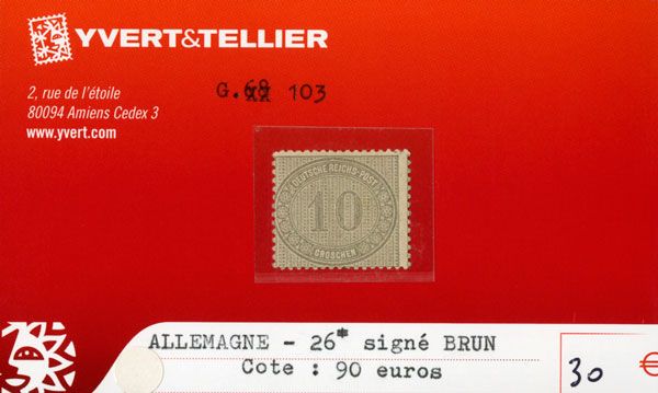 ALLEMAGNE EMPIRE - n°26* ALLEMAGNE EMPIRE - n°26*
