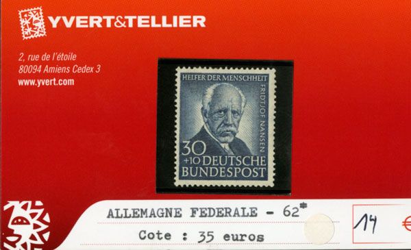 ALLEMAGNE FEDERALE - n°62* ALLEMAGNE FEDERALE - n°62*