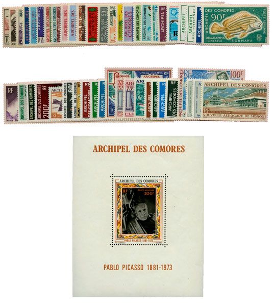 Comores : PA du n°1 au n°49* (sauf n°4) + BF n°1* Comores : PA du n°1 au n°49* (sauf n°4) + BF n°1*