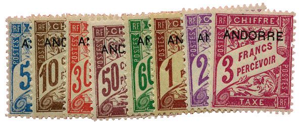 n°1/8* - Timbre ANDORRE Taxe n°1/8* - Timbre ANDORRE Taxe