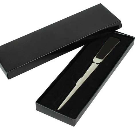 Coupe papier cuir noir Coupe papier cuir noir