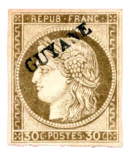 n°10(*) - Timbre GUYANE Poste n°10(*) - Timbre GUYANE Poste