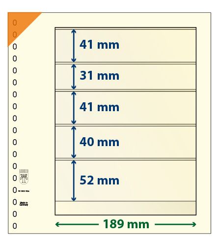 Feuille neutre LINDNER-T : 5 poches-802504 (x10) Feuille neutre LINDNER-T : 5 poches-802504 (x10)