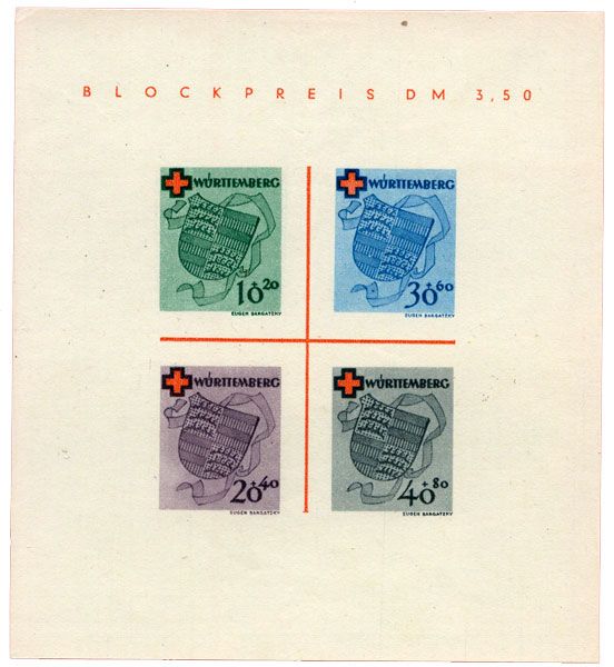 n°1* - Timbre ALLEMAGNE WURTEMBERG Blocs et Feuillets n°1* - Timbre ALLEMAGNE WURTEMBERG Blocs et Feuillets