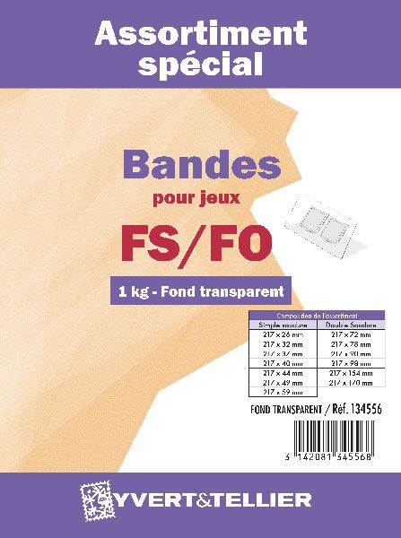 Assortiment de bandes (fond transparent) : 1 Kg