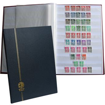 PERFECTA : Classeur fixe pour timbres (Grand modèle-Pages Blanches-48p. Bleu)