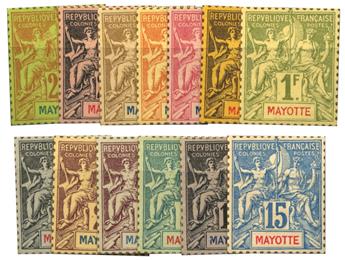 n°1/13 - Timbre MAYOTTE Poste