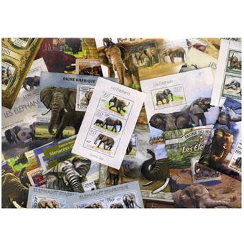 ELEPHANTS : pochette de 20 timbres (Neufs)