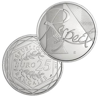 25 EUROS ARGENT - FRANCE - VALEURS DE LA RÉPUBLIQUE - LE RESPECT - 2013