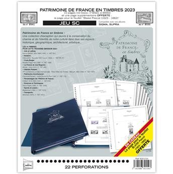PATRIMOINE DE FRANCE EN TIMBRES SC : 2023 (JEUX AVEC POCHETTES)