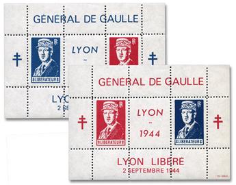 France : Libération Lyon. 2 feuillets commémoratifs neufs**