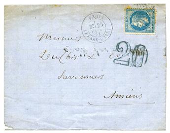 France : n°29B obl. GC de Paris 25/Février/1871