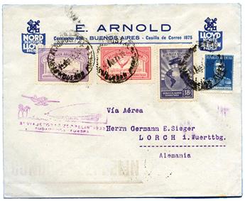 Argentine : Vol Zeppelin de Buenos-Aires pour Lorch (Allemagne)