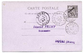 Guyane : Entier Postal type Groupe surchargé GUYANE obl. de CAYENNE 6/JUIL./98 pour DOUAI