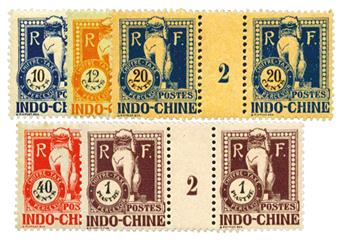 Indochine : Taxe n°39/41** et 42/43*