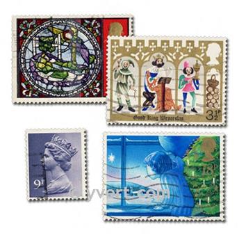 GRANDE BRETAGNE : pochette de 200 timbres (Oblitérés)