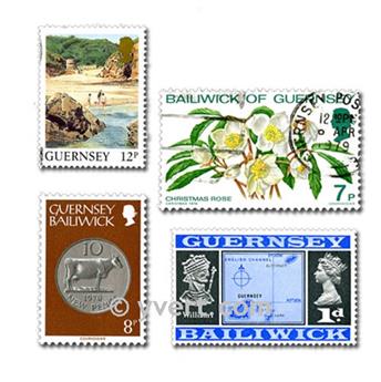 GUERNESEY : pochette de 50 timbres (Oblitérés)