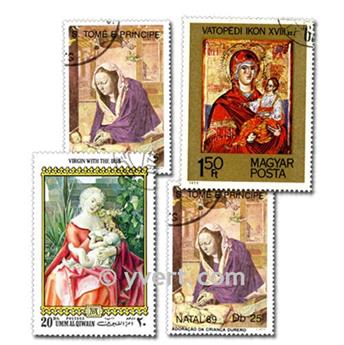 NATIVITE VIERGE : pochette de 200 timbres (Oblitérés)