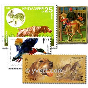 CHASSE : pochette de 25 timbres (Oblitérés)