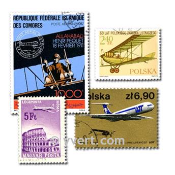AVIONS : pochette de 300 timbres (Oblitérés)