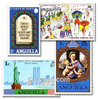 ANGUILLA : pochette de 50 timbres (Oblitérés)