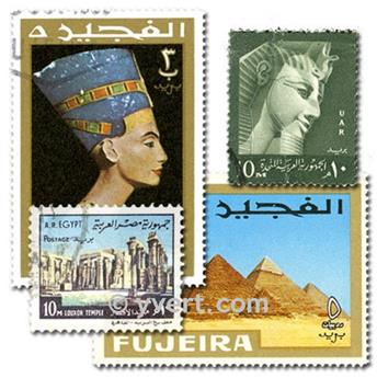 ART EGYPTIEN : pochette de 25 timbres (Oblitérés)