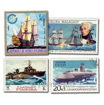 BUQUES DE GUERRA: lote de 25 sellos
