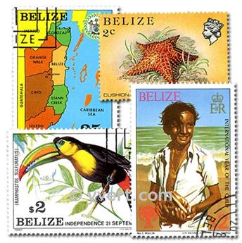 BELIZE : pochette de 100 timbres (Oblitérés)
