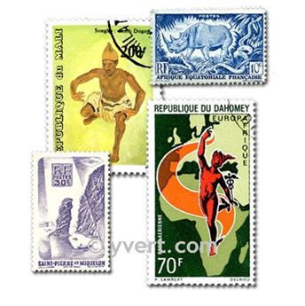COLONIES RF AVT INDEPENDANCE : pochette de 1000 timbres (Oblitérés)