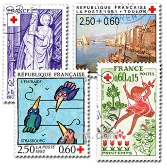 CROIX-ROUGE : pochette de 100 timbres (Oblitérés)