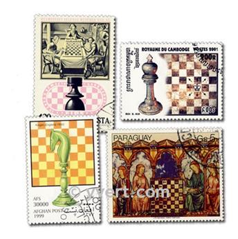 ECHECS : pochette de 100 timbres (Oblitérés)