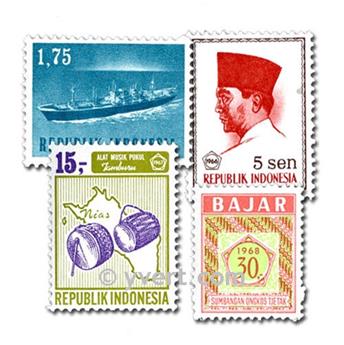 INDONESIE : pochette de 300 timbres (Oblitérés)