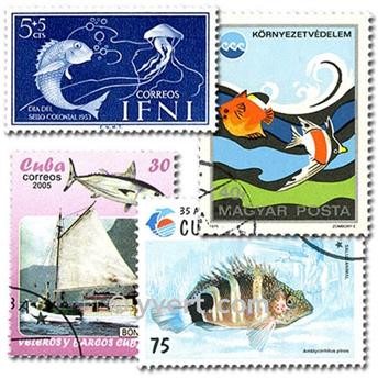 FISHES: envelope of 500 stamps