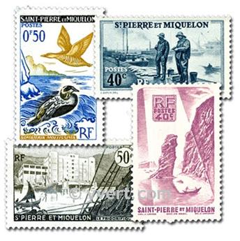 ST PIERRE ET MIQUELON : pochette de 25 timbres (Oblitérés)