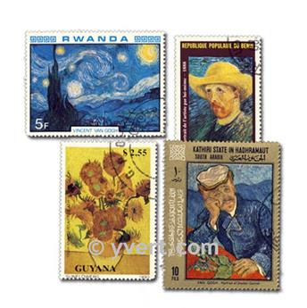 VAN GOGH : pochette de 25 timbres (Oblitérés)