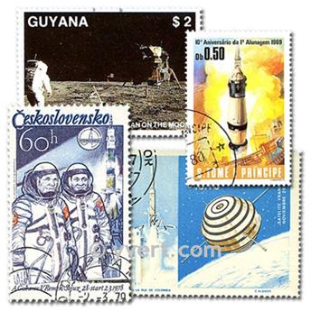 ASTRONAUTIQUE : pochette de 500 timbres (Oblitérés)
