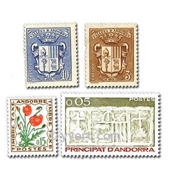 ANDORRE FRANCAIS : pochette de 25 timbres (Oblitérés)
