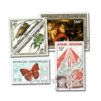 CENTRAFRIQUE : pochette de 100 timbres (Oblitérés)
