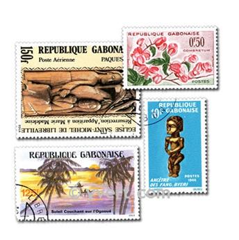 GABON : pochette de 100 timbres (Oblitérés)