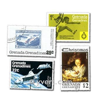 GRENADINES : pochette de 100 timbres (Oblitérés)