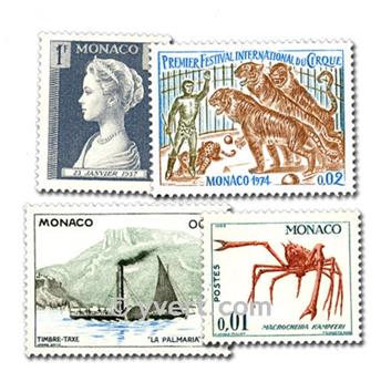 MONACO : pochette de 100 timbres (Oblitérés)
